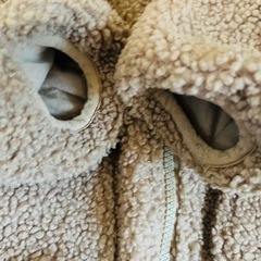 テータテート　ウサギの耳付きピンクベージュアウター 90の画像