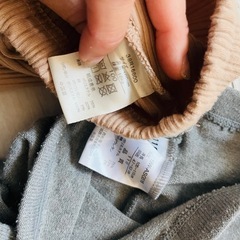 キッズレギンス 2点セット ベージュ グレー　100.110サイズの画像
