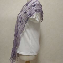 ストール　パープル×花④の画像