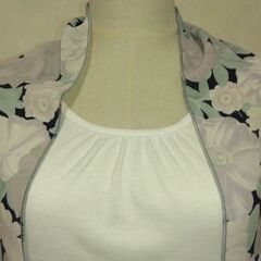 ストール　ブラック×花③の画像