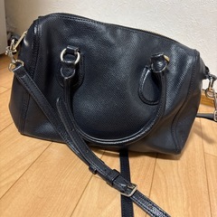 COACH 黒 レザー ショルダーバッグ　2way2way　の画像