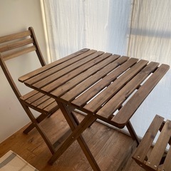 美品！IKEA　屋外 ガーデン　アウトドア　テーブルチェアセットの画像