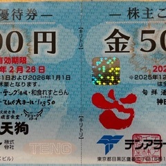 割引券と優待券1000円分の画像
