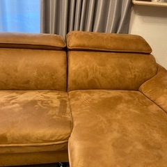 リクライニング付きL字ソファーの画像