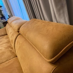 リクライニング付きL字ソファーの画像