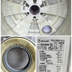 🔥🔥SHARPシャープ ES-S7F-WL🔥🔥ドラム式洗濯機21年乾燥7/3kg配送無料🚚💦の画像