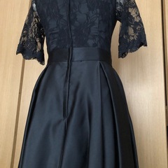 レース&サテン　パーティーロングドレスの画像