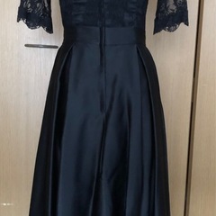 レース&サテン　パーティーロングドレスの画像