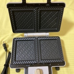 BRUNO ホットサンドメーカーダブル グレー×ゴールド 2枚焼き タイマーの画像