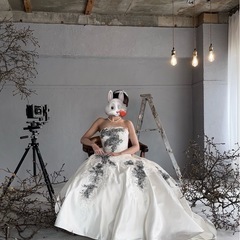 【美品】ウエディングドレス＆タキシードセット　造花ブーケ2種付き 前撮り・フォト婚にもの画像