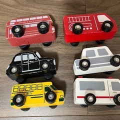 木製トイ 車 ミニカー セットの画像