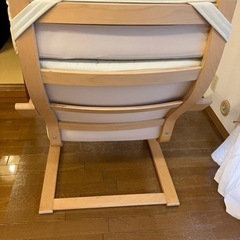 IKEA ポエング  パーソナルチェア　革張りクッションの画像