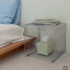 ワイヤーキューブシェルフ、サイドテーブルの画像