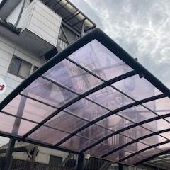 ｱﾙﾐ製　カーポート(R片流れ屋根)　中古品の画像