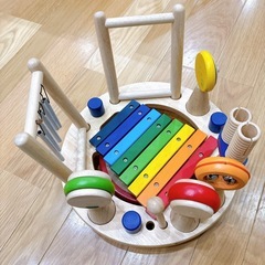 楽器　おもちゃセット　太鼓　木琴　鈴　チャイム　ダブルギロ　ハンドシンバル　マラカス　の画像