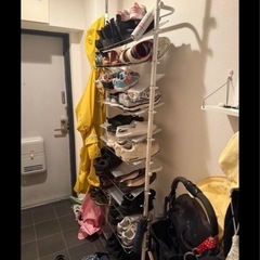 突っ張り　シューズラック　ホワイトの画像