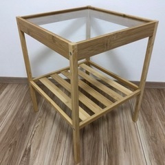 新品同様　IKEA ガラスサイドテーブルの画像