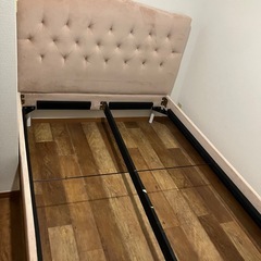 【Franc franc】ダブルベッドフレーム ピンクの画像