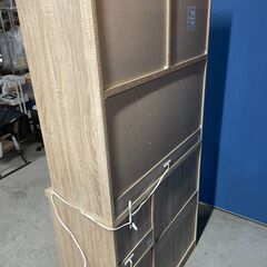 【美品】Walsh 食器棚 ベージュ系 多収納 お洒落 二分割可能 早い者勝ち 引取歓迎 配送OKの画像