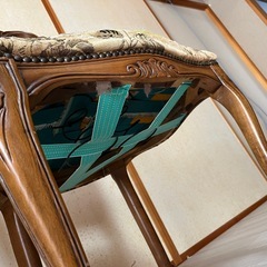 アンティーク調 椅子 クラシカルデザイン 花柄 布張り ビンテージ vintage ヴィンテージ家具の画像