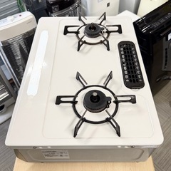 【お買い得‼️】リンナイ 2017年製 LP(プロパン)ガス用 ガステーブル 左強火/水無し片面焼きグリル ピュアライトグレー♪の画像