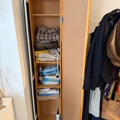 高さ160 奥行き23幅30 幅自立可能　棚付鏡の画像