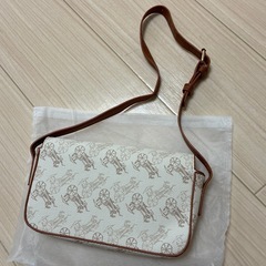 ミニバッグ ポーチ 馬車柄 セミショルダー PUレザー ホワイト系の画像