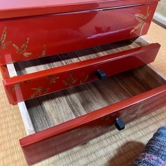 漆塗りの裁縫箱の画像