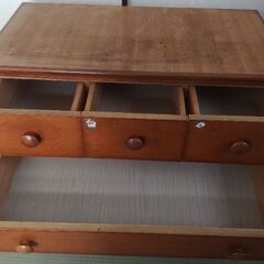 木製チェスト レトロ調 5段 引き出し収納 ブラウン系の画像