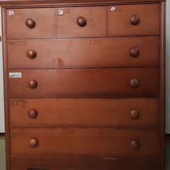 木製チェスト レトロ調 5段 引き出し収納 ブラウン系の画像