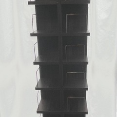 回転本棚　可動式本棚　ウォールナット　ブラウンの画像