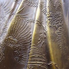 観音菩薩像 手に巻物 仏像 立像 約60cm 13kg 菩薩様 金色置物 札幌市北区屯田の画像