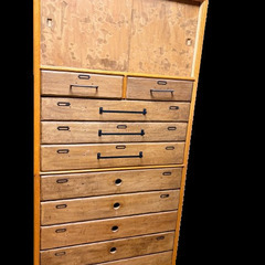 0円／お持ち帰り歓迎！昭和レトロ木製和ダンス 幅90×高181×...