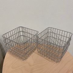 新品📦スクエアステンレス収納バスケット2個の画像