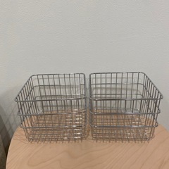 新品📦スクエアステンレス収納バスケット2個の画像