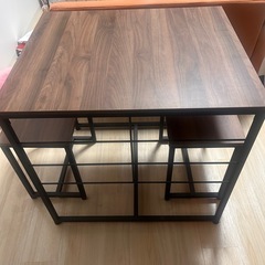 🌿✨おしゃれな食卓セット✨🌿 【ニトリ 食卓3点セット NP6375 ミドルブラウン】の画像