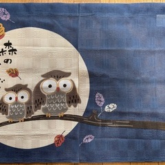 フクロウのデザインのれんの画像
