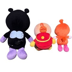 アンパンマン バイキンマン ドキンちゃん ぬいぐるみセットの画像