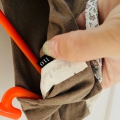 110 七分袖フレアドレス ブラウン/ホワイト　ハンドメイド子供服の画像