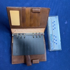 フランクリンコビー　システム手帳　ディアカーフ製　& 専用ホールパンチ　　せっとセットの画像