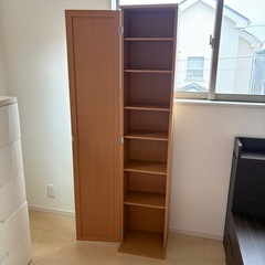 【美品】ミラー付き収納棚✨全身鏡×たっぷり収納でお部屋スッキリ！の画像