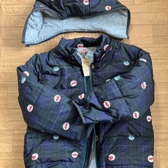 【新品未使用】120　アンパンマン ばいきんまん顔柄チェックアウターの画像