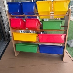 おもちゃラック 収納ケースの画像