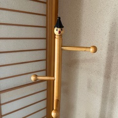 ピエロ　木製ポールハンガー　洋服掛け　ハンガーラック　帽子掛け　レトロの画像