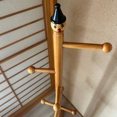 ピエロ　木製ポールハンガー　洋服掛け　ハンガーラック　帽子掛け　レトロの画像