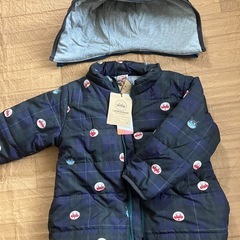 【新品未使用】100　アンパンマン ばいきんまん顔柄チェックアウターの画像