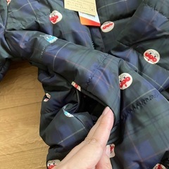 【新品未使用】100　アンパンマン ばいきんまん顔柄チェックアウターの画像