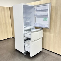 A1724🌟配送♻️設置🉑‼️2017年製三菱3ドア335L冷蔵庫MR-C34A-W🌟動作確認済‼️保証付き✅の画像