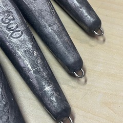 未使用品 船釣り用 シンカー オモリ 鉛 300号 5点 まとめて 釣船 片カン 胴付 ③の画像