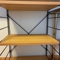 山善　ラック　木製棚板　3段シェルフの画像